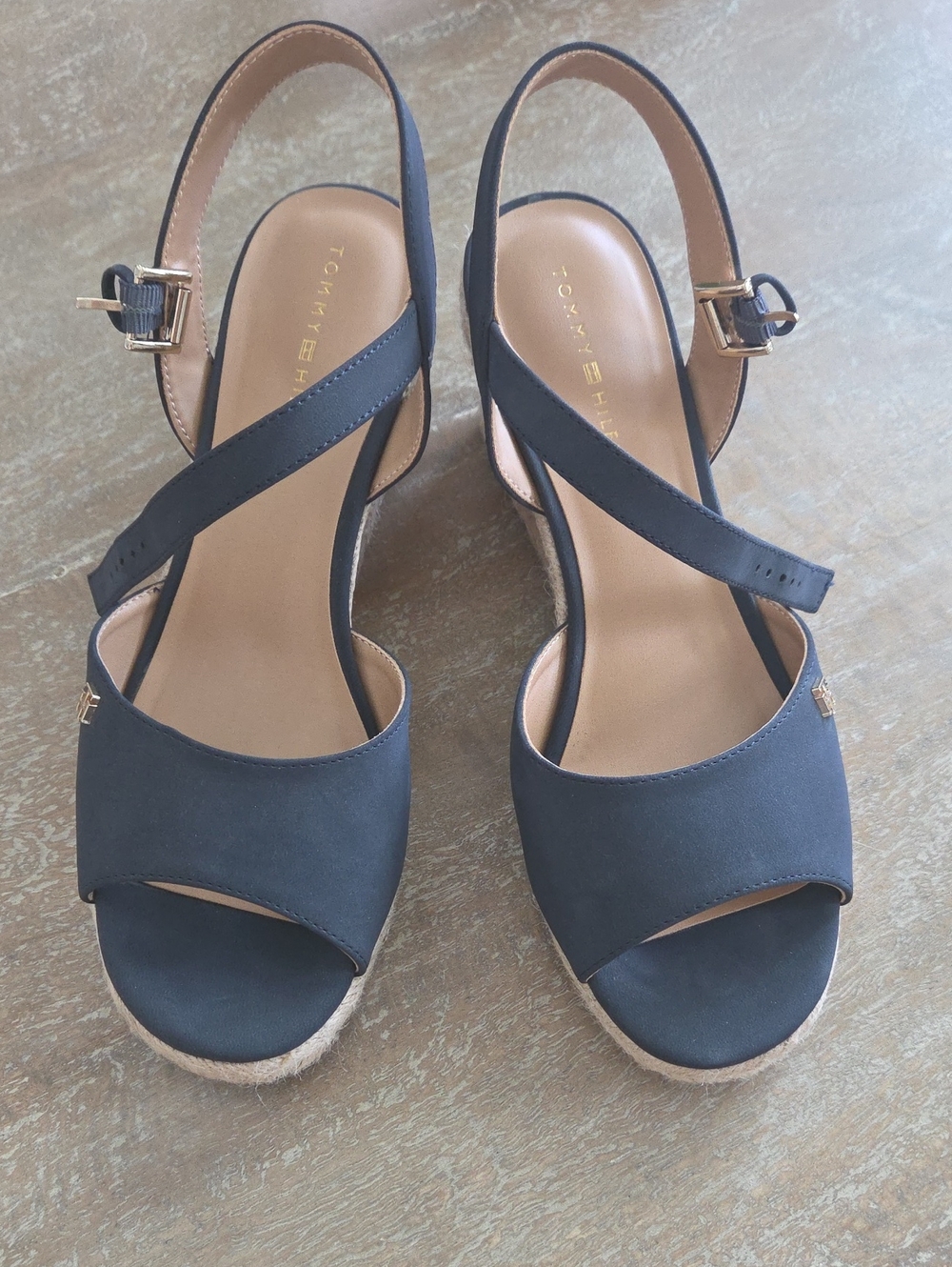 Tommy Hilfiger Navy Wedge Sandals